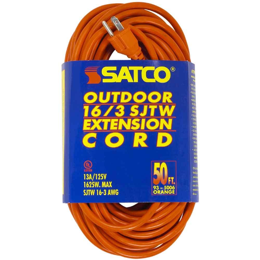  50 Ft Orange Extension Cord - 16/3 SJTW Heavy Duty