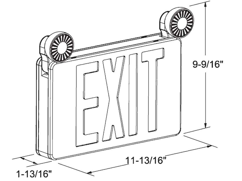 LED Exit Sign Emergency Light Combo with Red Letters