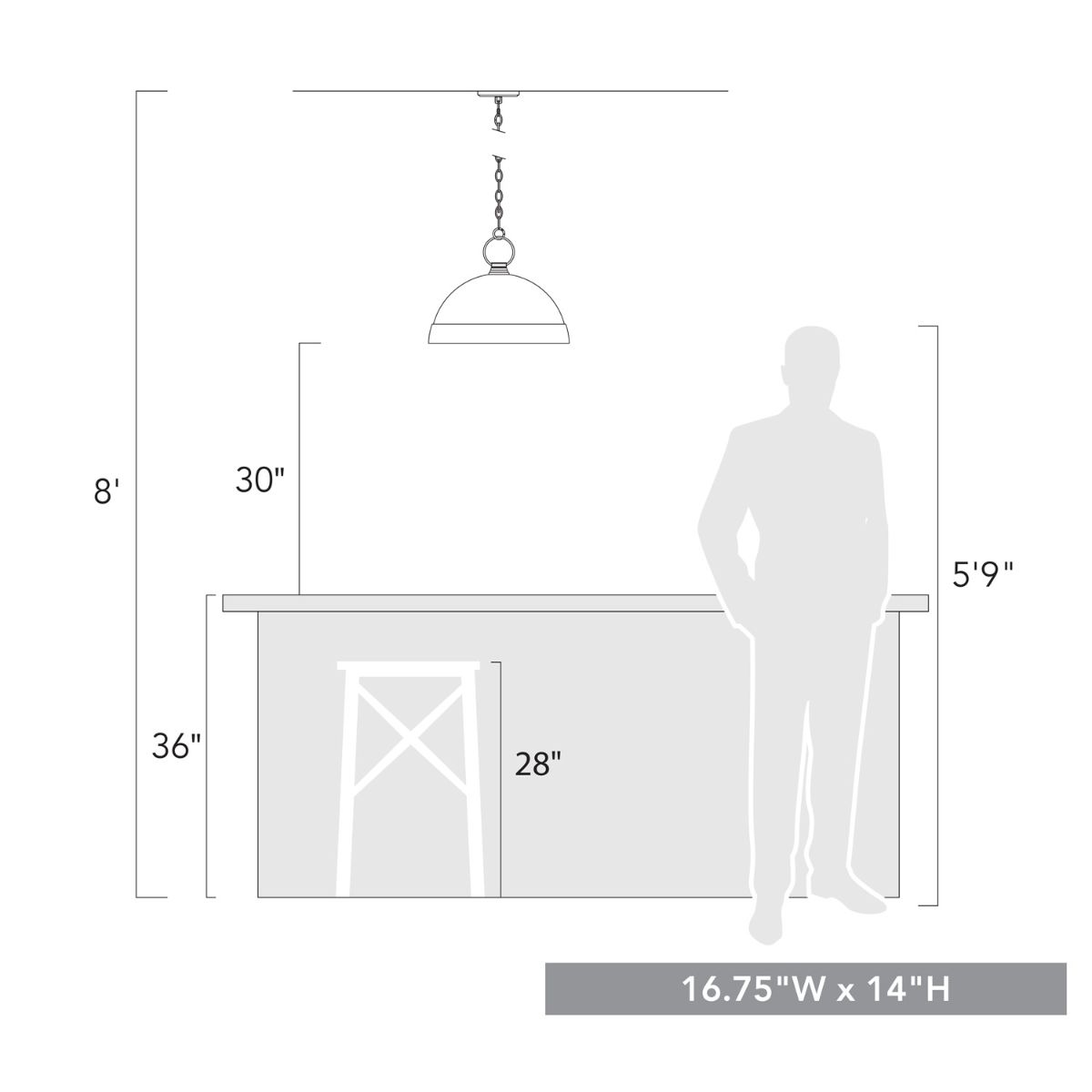 Lincoln 17 in. Pendant Light Copper Finish - Bees Lighting