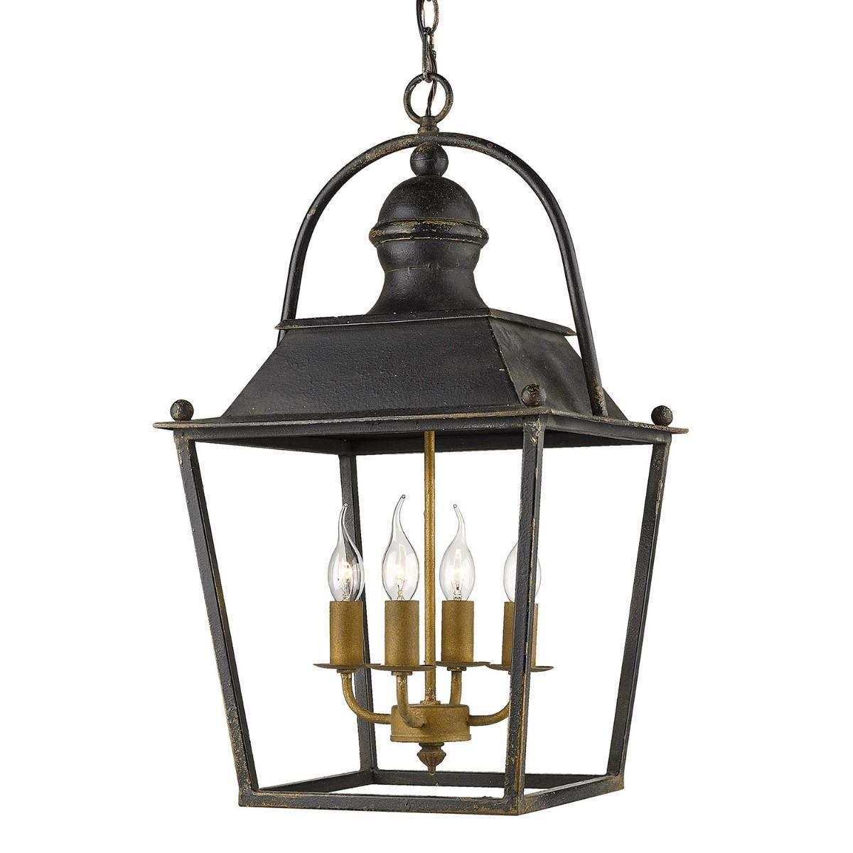 Christoff 15 in. 4 Lights Pendant Light Black finish - Bees Lighting