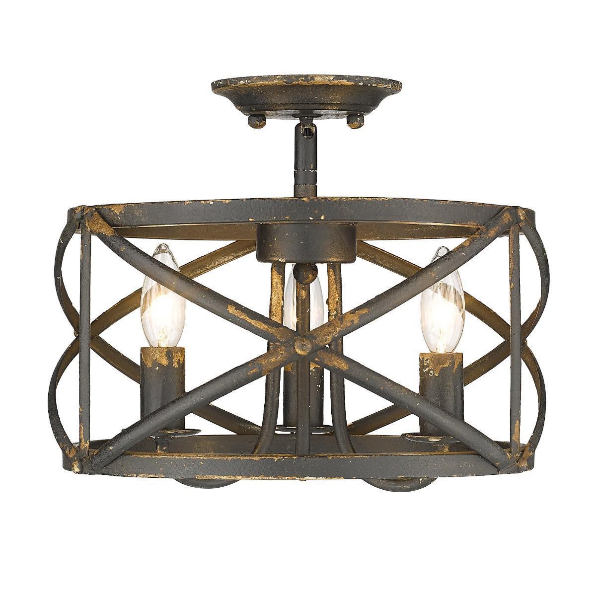 Alcott 14 in. Semi Flush Mount Light Bronze finish - Bees Lighting