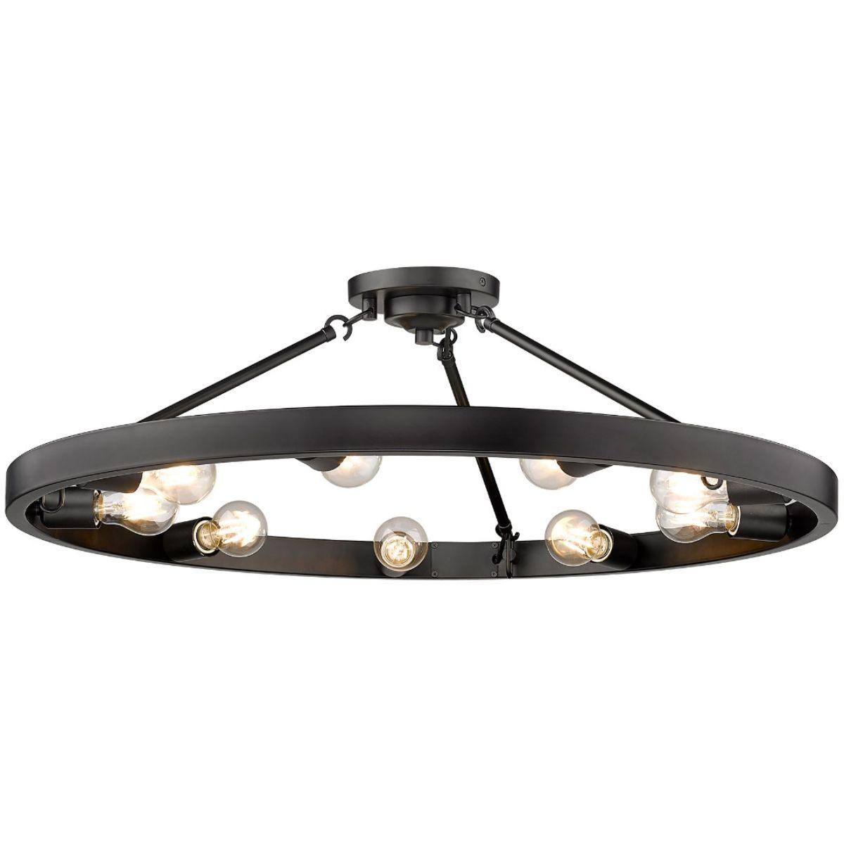 Castile 32 in. 9 Lights Semi Flush Mount Light Black finish - Bees Lighting