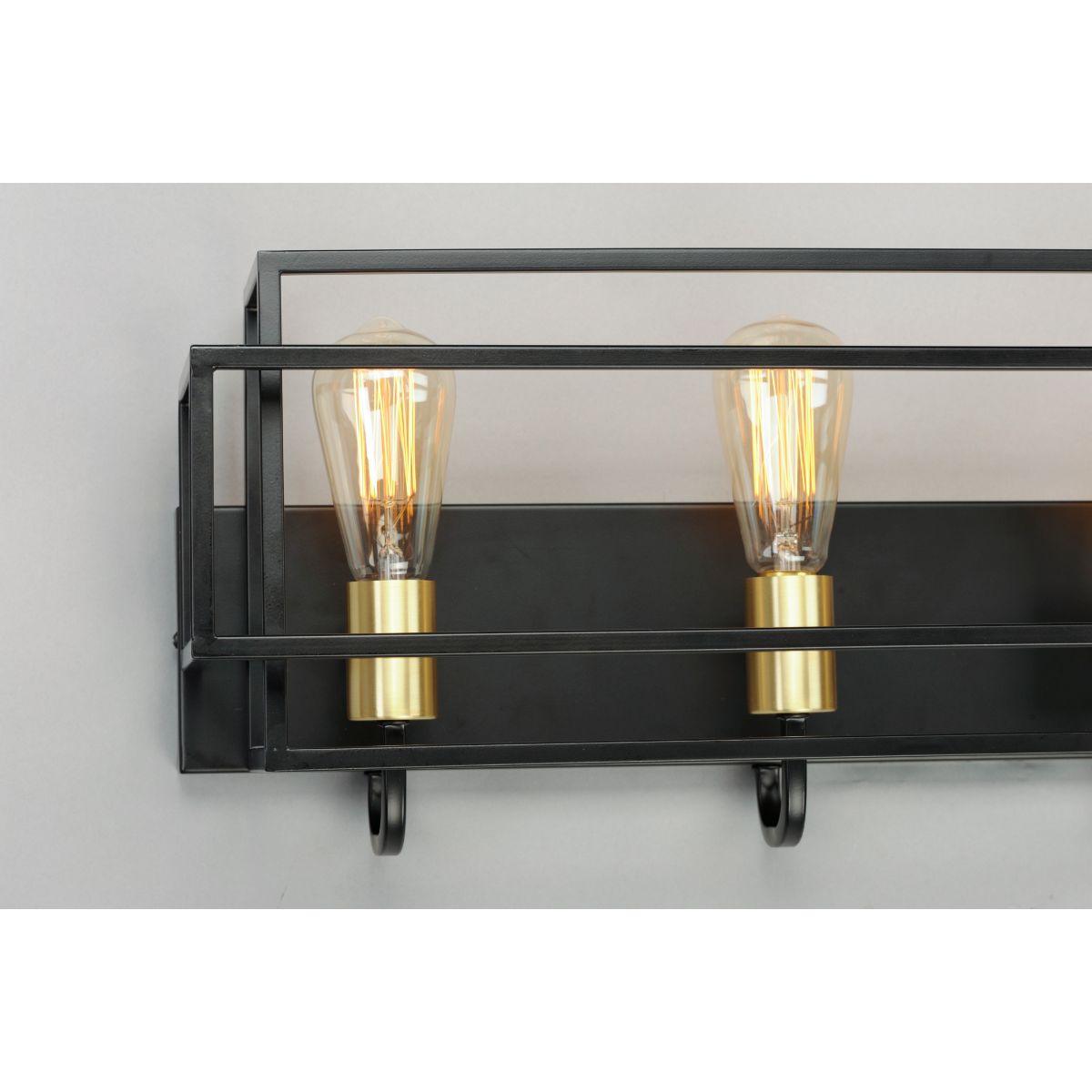 Liner 29 in. 4 Lights Vanity Light Black & Satin Brass Finish - Bees Lighting