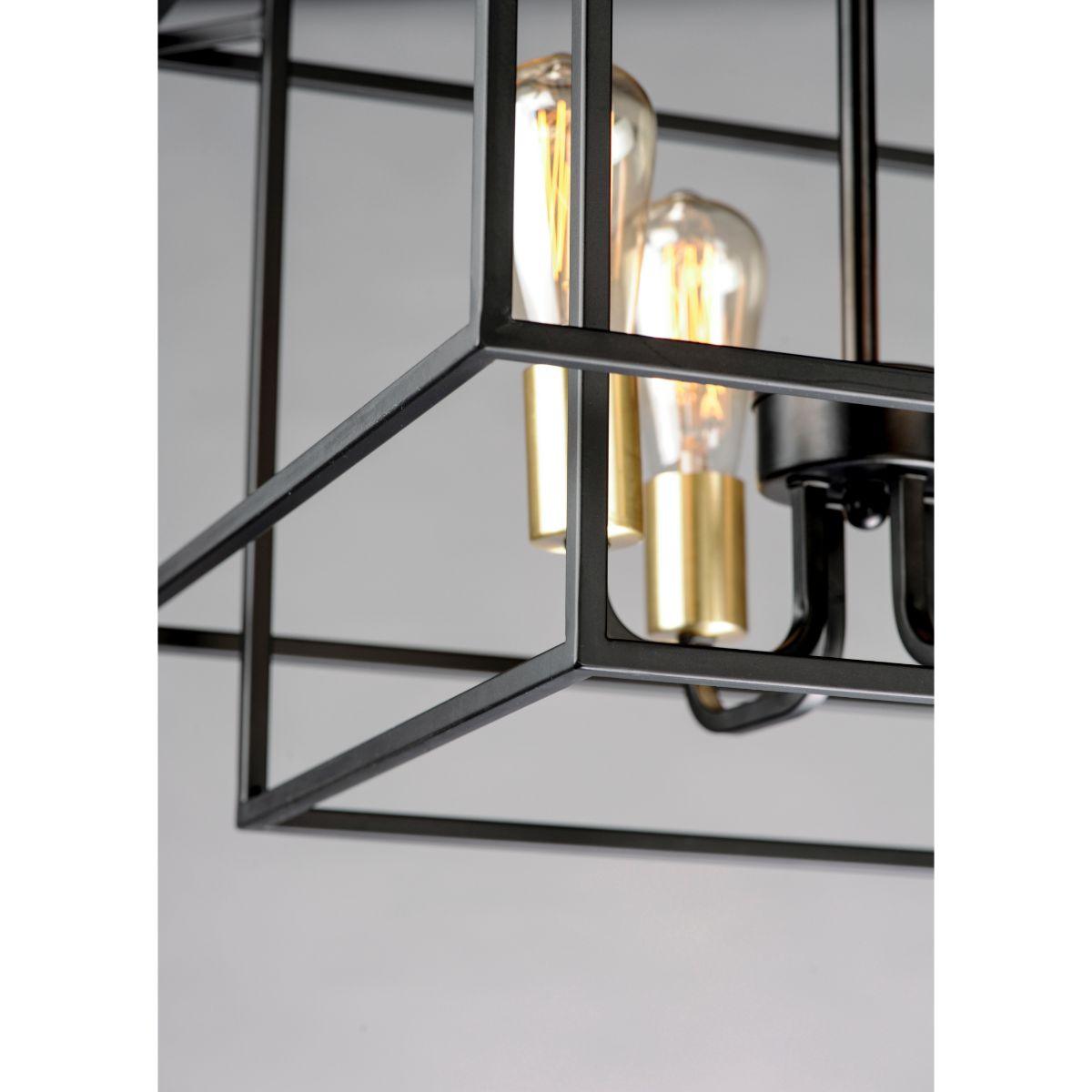 Liner 18 in. 4 Lights Pendant Light Black Finish - Bees Lighting