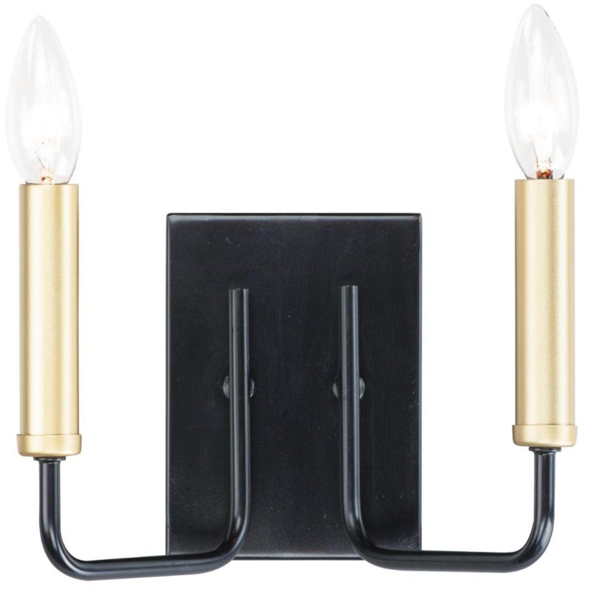 Sullivan 9 in. 2 Lights Vanity Light Black & Gold Finish - Bees Lighting