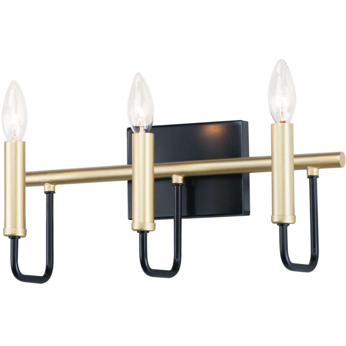 Sullivan 16 in. 3 Lights Vanity Light Black & Gold Finish - Bees Lighting