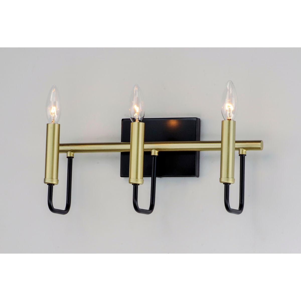 Sullivan 16 in. 3 Lights Vanity Light Black & Gold Finish - Bees Lighting