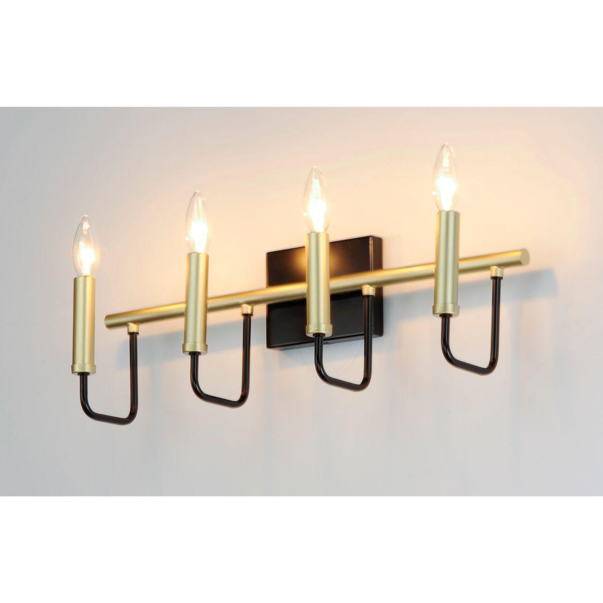 Sullivan 23 in. 4 Lights Vanity Light Black & Gold Finish - Bees Lighting