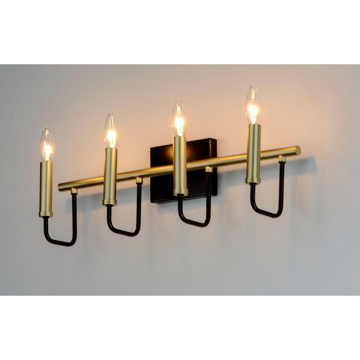 Sullivan 23 in. 4 Lights Vanity Light Black & Gold Finish - Bees Lighting