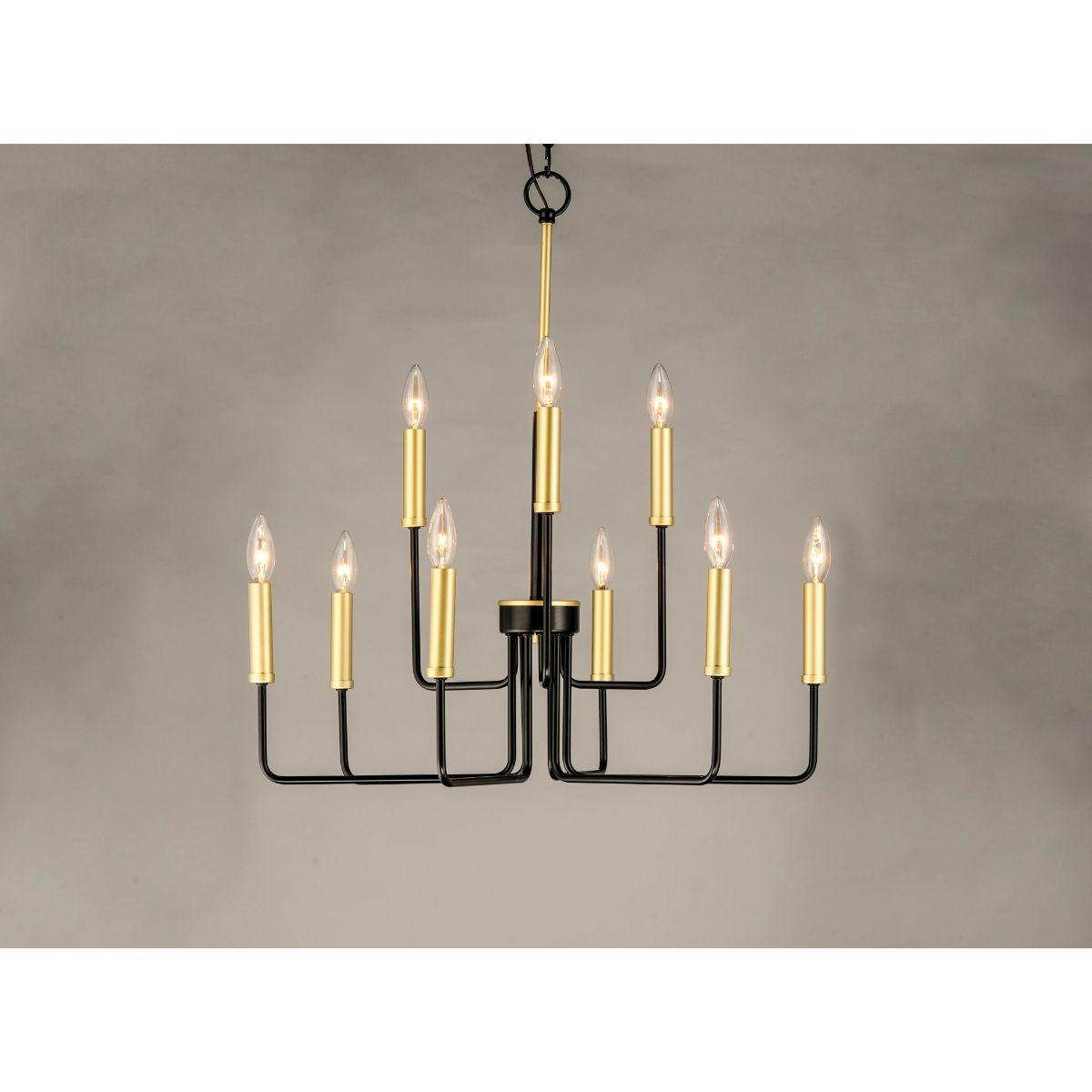 Sullivan 25 in. 9 Lights Chandelier Black Finish - Bees Lighting