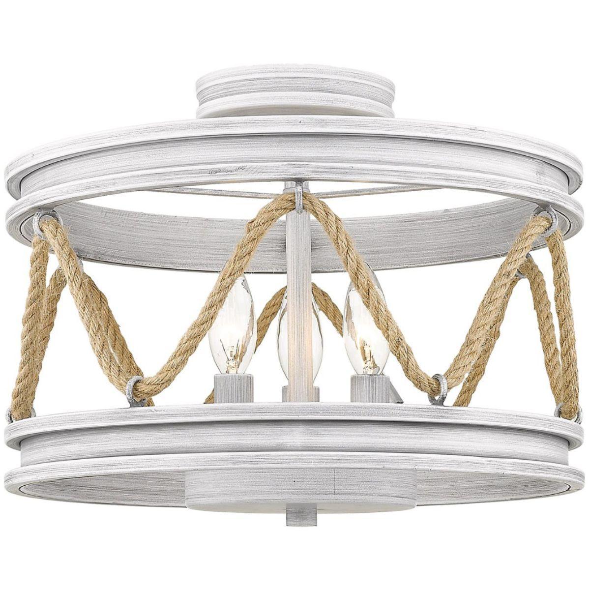 Chatham 15 in. Semi Flush Mount Light Gray finish - Bees Lighting