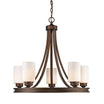 Hidalgo 5 lights 28 in. Chandelier Bronze Finish Opal Glass - Bees Lighting