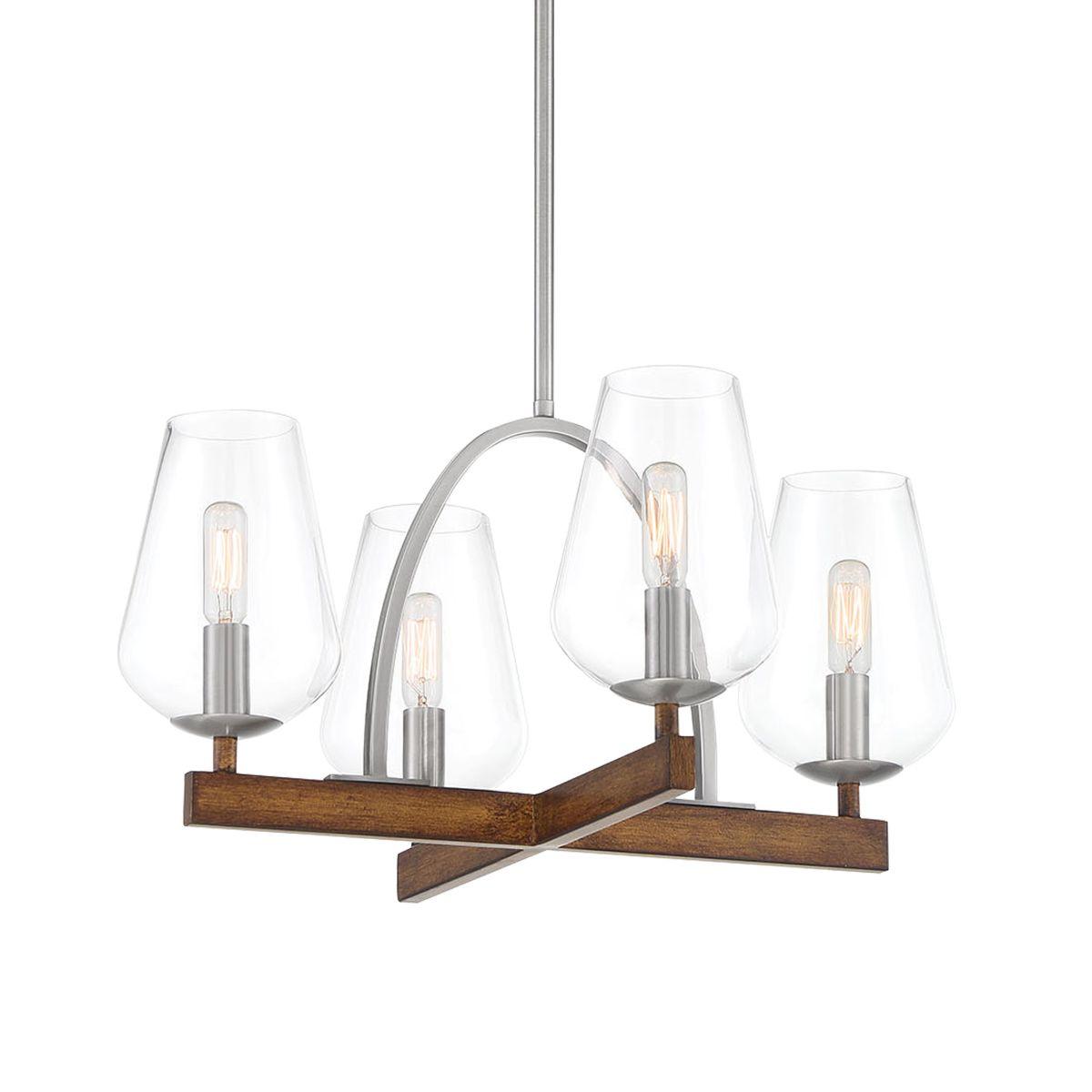 Birnamwood 20 in. 4 Lights Chandelier Brushed Nickel finish - Bees Lighting