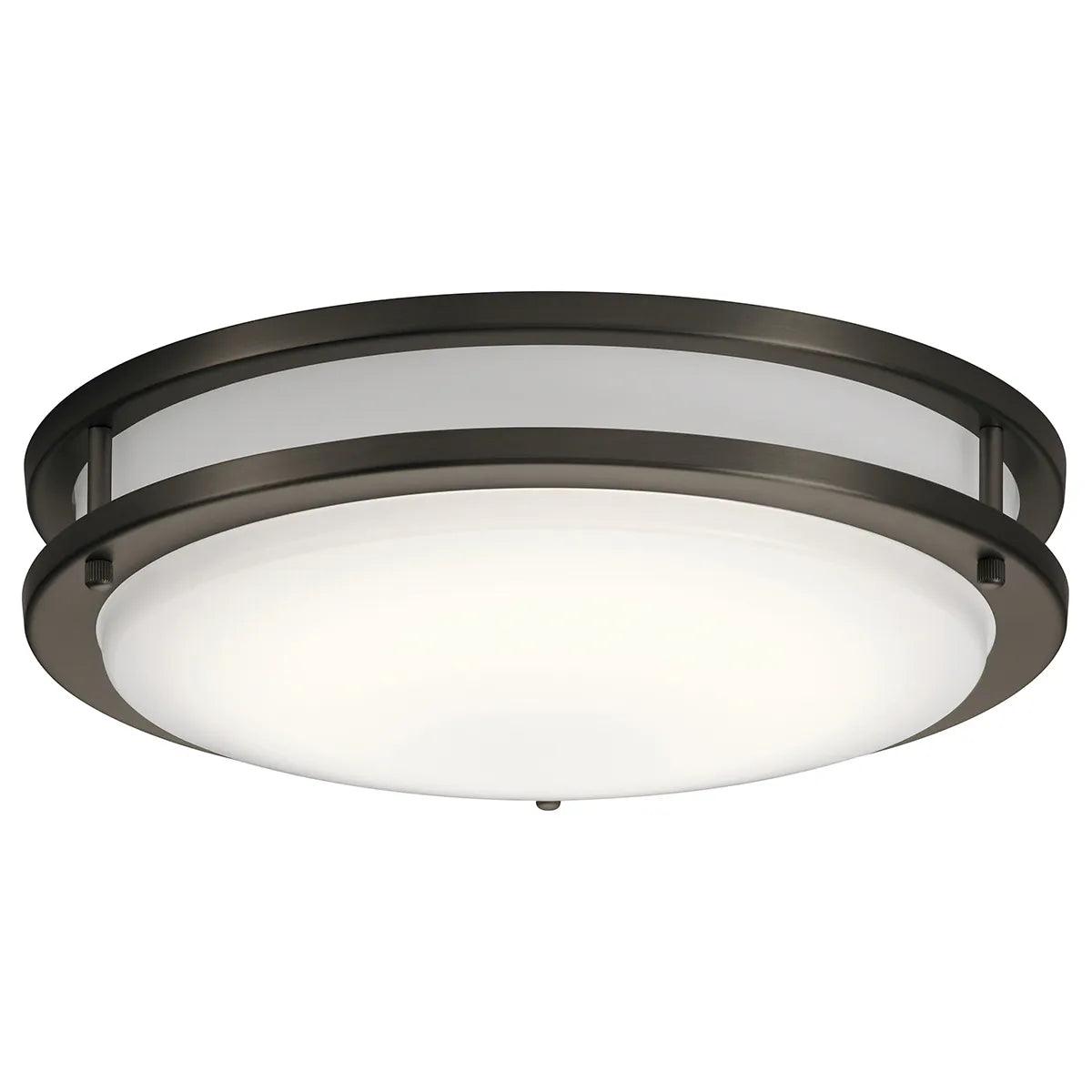 Avon 14 in. LED Flush Mount Light 120V, 3000K Olde Bronze Finish - Bees Lighting