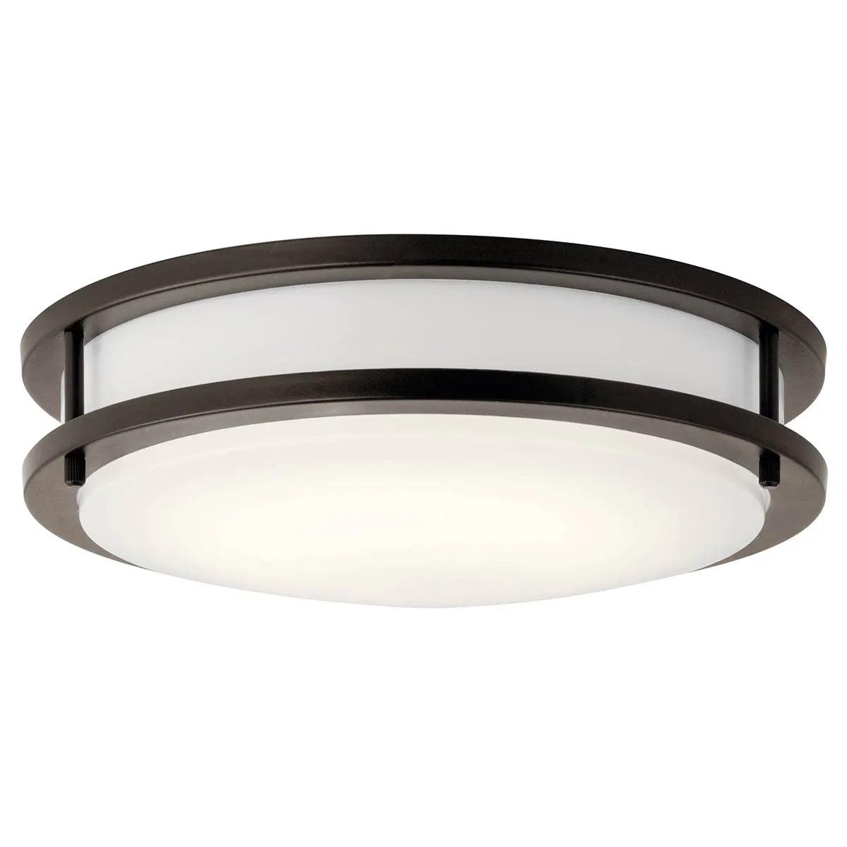 Avon 12 in. LED Flush Mount Light 120V, 3000K, 23W Olde Bronze Finish - Bees Lighting