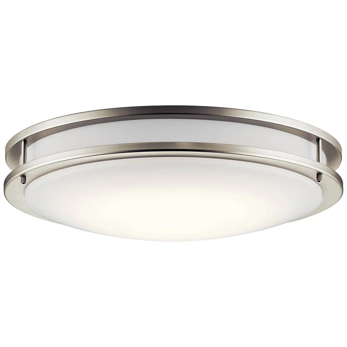 Avon 18 in. LED Flush Mount Light 120V, 3000K Brushed Nickel Finish - Bees Lighting