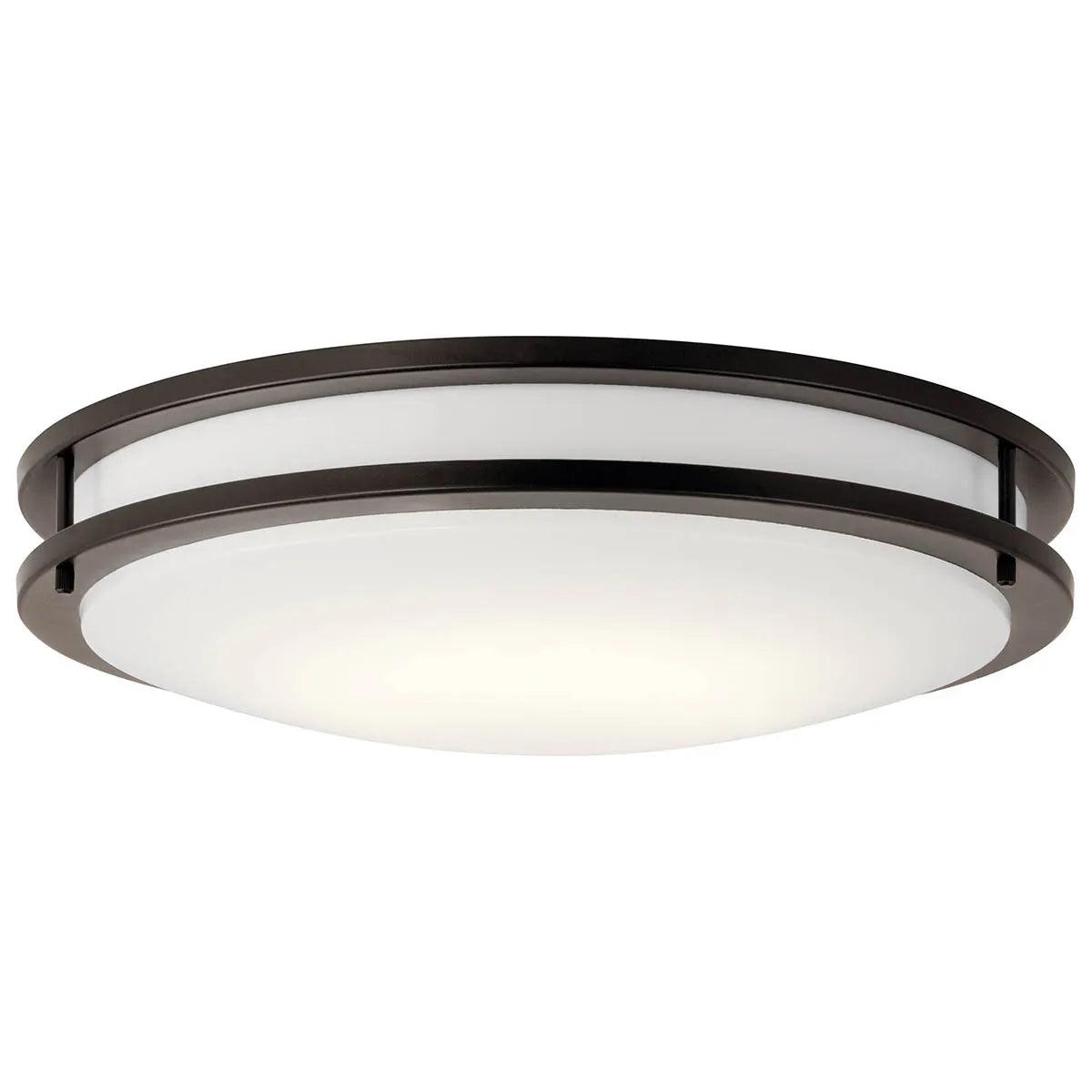 Avon 24 in. LED Flush Mount Light 120V, 3000K Olde Bronze Finish - Bees Lighting