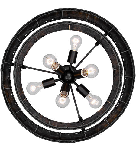 Erma 6 Lights 22 in. Chandelier Matte Black Finish