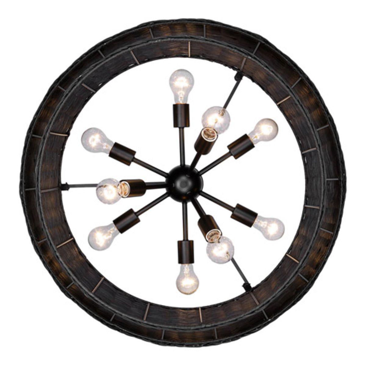 Erma 9 lights 28 in. Chandelier Matte Black finish - Bees Lighting