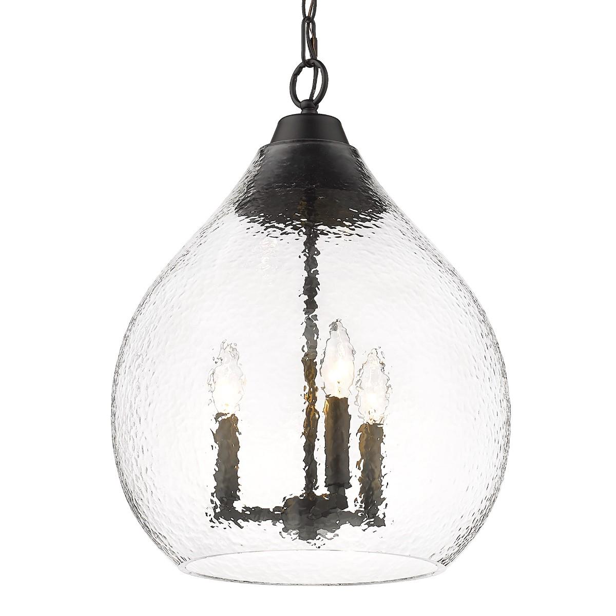 Ariella 15 in. 3 Lights Pendant Light Matte Black Finish