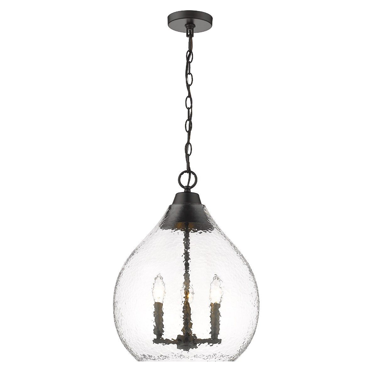 Ariella 15 in. 3 Lights Pendant Light Matte Black Finish