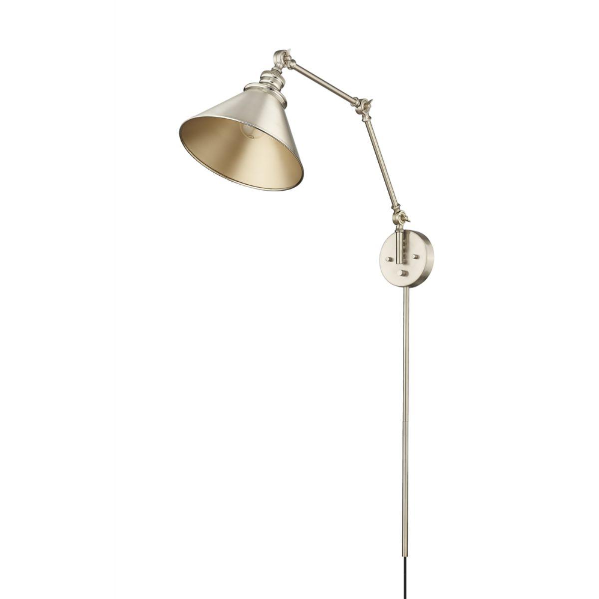 Edward 10 In. Plug In Swing Arm Wall Sconce Modern Gold Finish - Bees Lighting