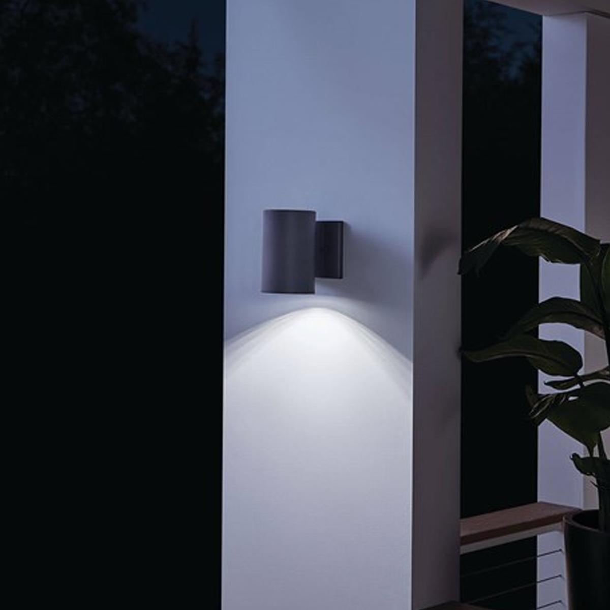 Cylinder 7'' LED Outdoor Wall Light, Up or Down, 350 Lumens, 3000K, Black Finish - Bees Lighting