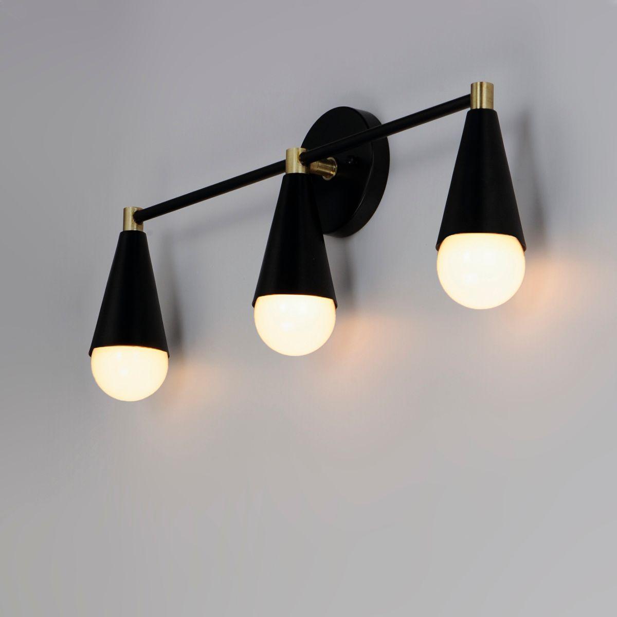 Lovell 24 In. 3 Lights Vanity Light Black Finish - Bees Lighting