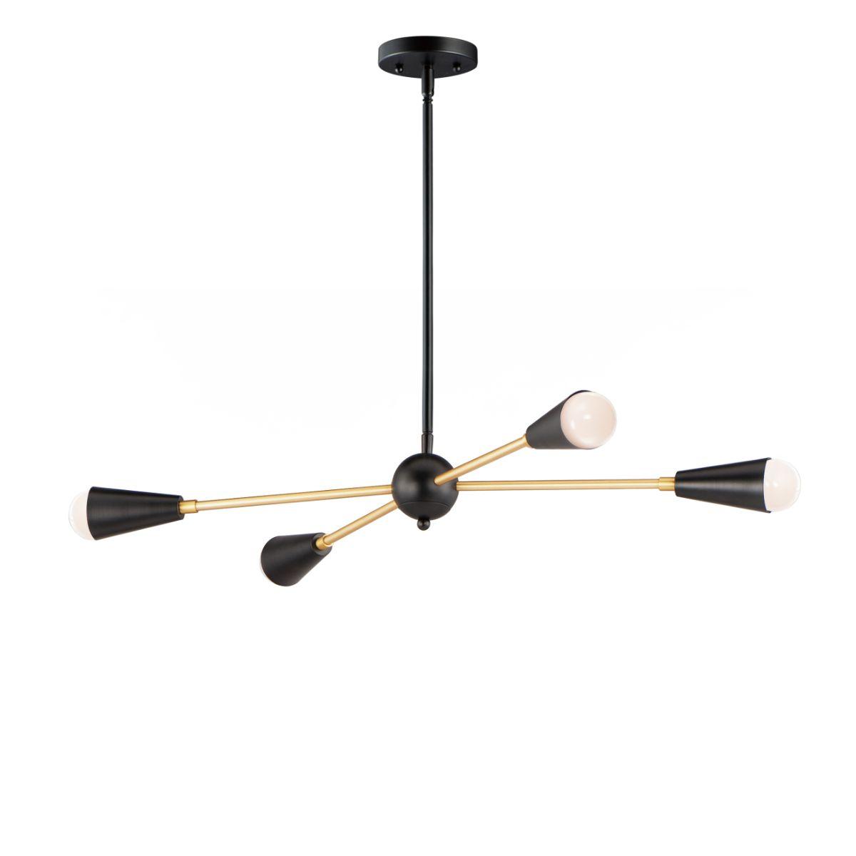 Lovell 32 in. 4 Lights LED Pendant Light Black Finish - Bees Lighting