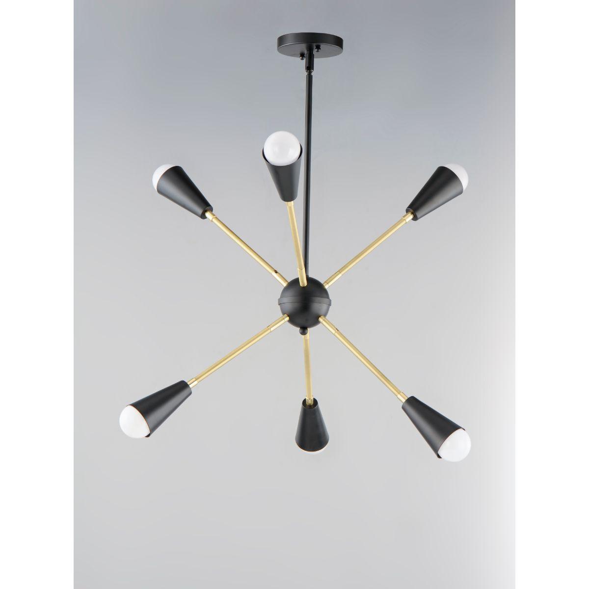 Lovell 26 in. 6 Lights Pendant Light Black Finish - Bees Lighting