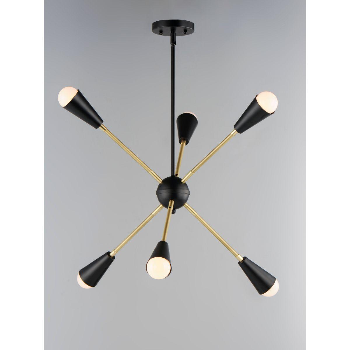 Lovell 26 in. 6 Lights Pendant Light Black Finish - Bees Lighting