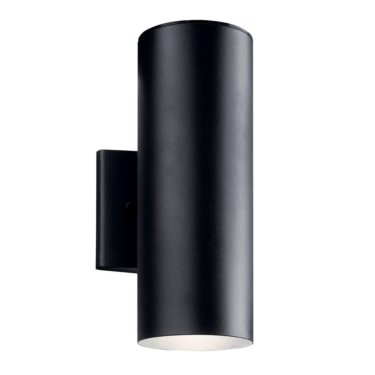 12 Inch 1 Light LED Outdoor Cylinder Wall Light 925 Lumens 3000K Black finish - Bees Lighting