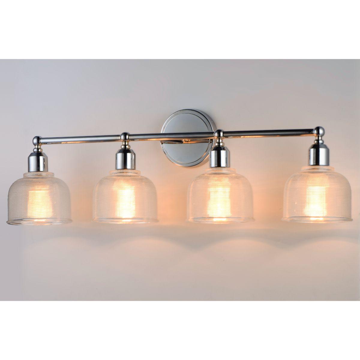 Hollow 31 in. 4 Lights Vanity Light Polished Chrome Finish - Bees Lighting