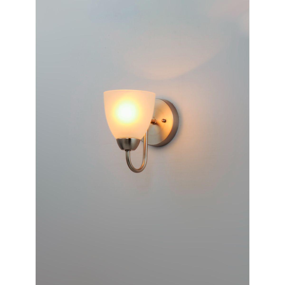 Axis 8 in. Armed Sconce Satin Nickel Finish - Bees Lighting