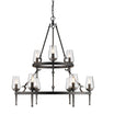 Marcellis 9 lights 34 in. Chandelier Black finish - Bees Lighting