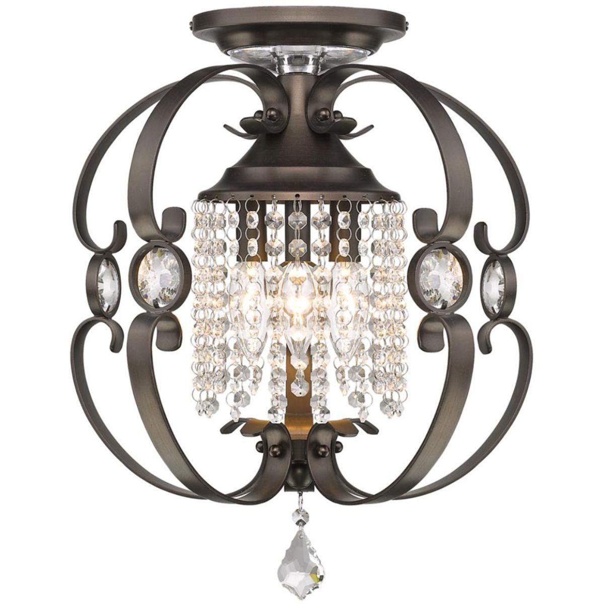 Ella 17 in Semi Flush Mount Light Bronze Finish