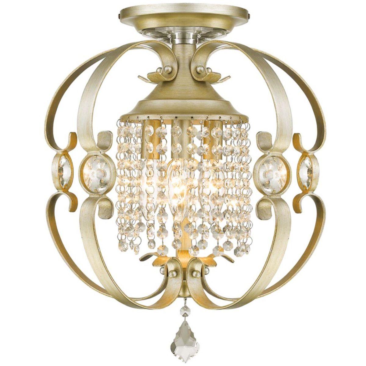 Ella 17 in Semi Flush Mount Light Gold Finish