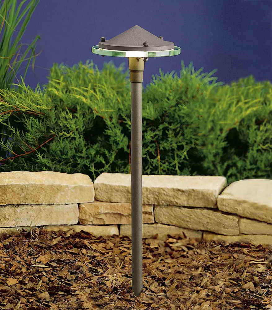 12V Glass & Metal Landscape Path Light Textured Architectural Bronze - Bees Lighting