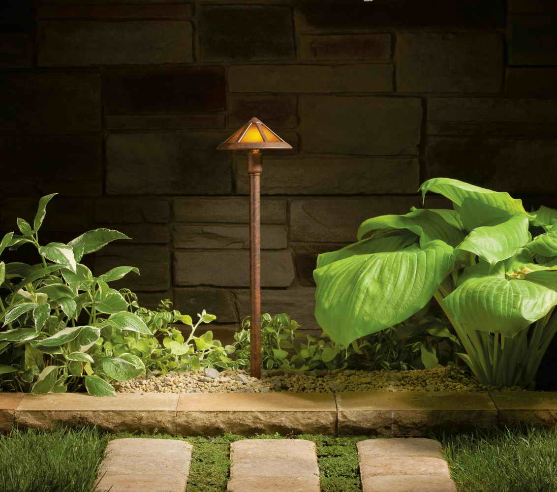 12V Mica Mission Landscape Path Light Textured Tannery Bronze - Bees Lighting