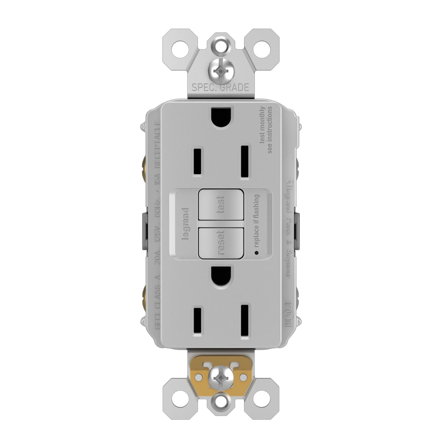 radiant 15A GFCI Self-Test Decorator Duplex Receptacle - Bees Lighting