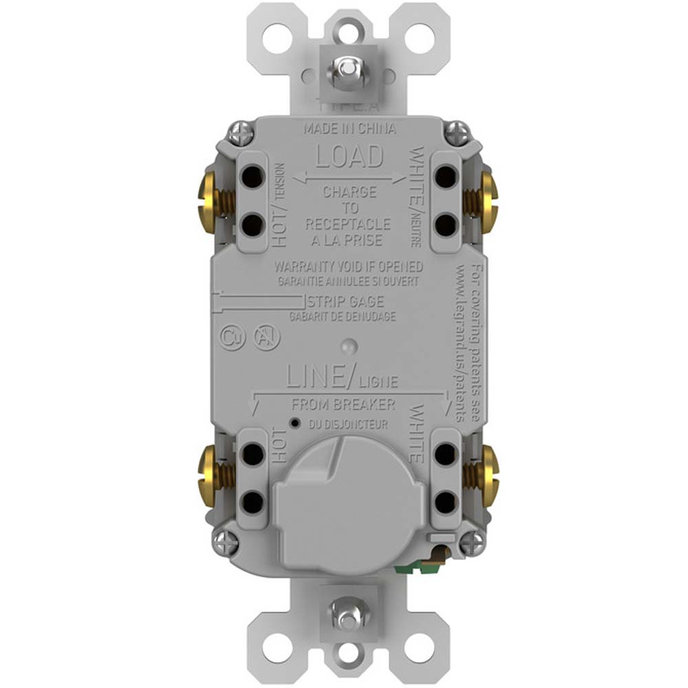 radiant Single Pole Switch and Tamper-Resistant 15A GFCI Receptacle, Gray