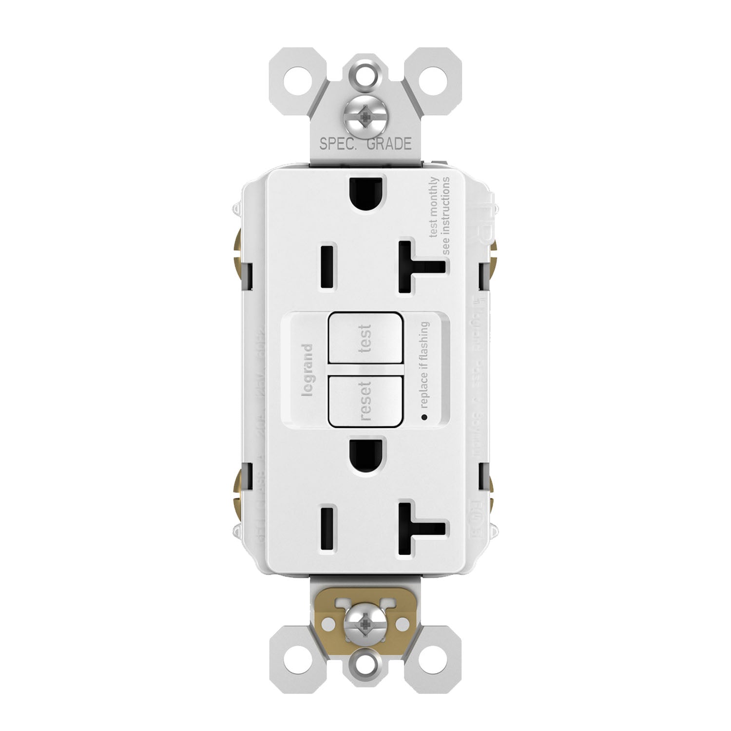 radiant Tamper-Resistant Sensitive Appliance 15A Self-Test GFCI Receptacle, White - Bees Lighting