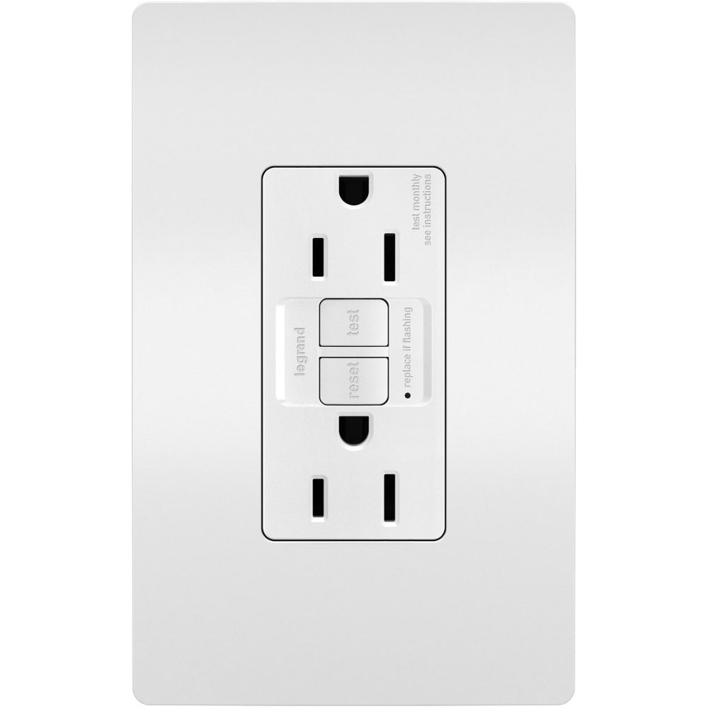 radiant Tamper-Resistant Sensitive Appliance 15A Self-Test GFCI Receptacle, White - Bees Lighting