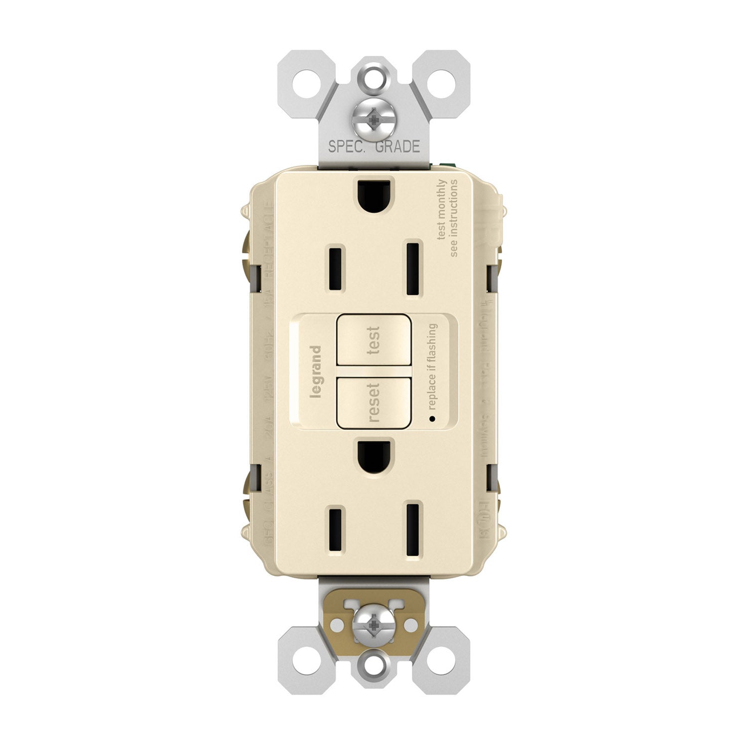 radiant Tamper-Resistant 15A Duplex Self-Test GFCI Receptacle