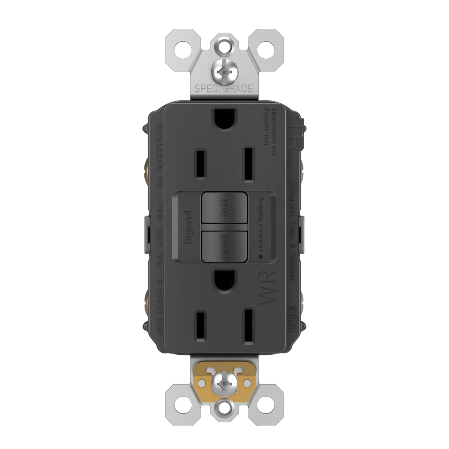 radiant Tamper-Resistant Weather-Resistant 15A Self-Test GFCI Receptacle - Bees Lighting