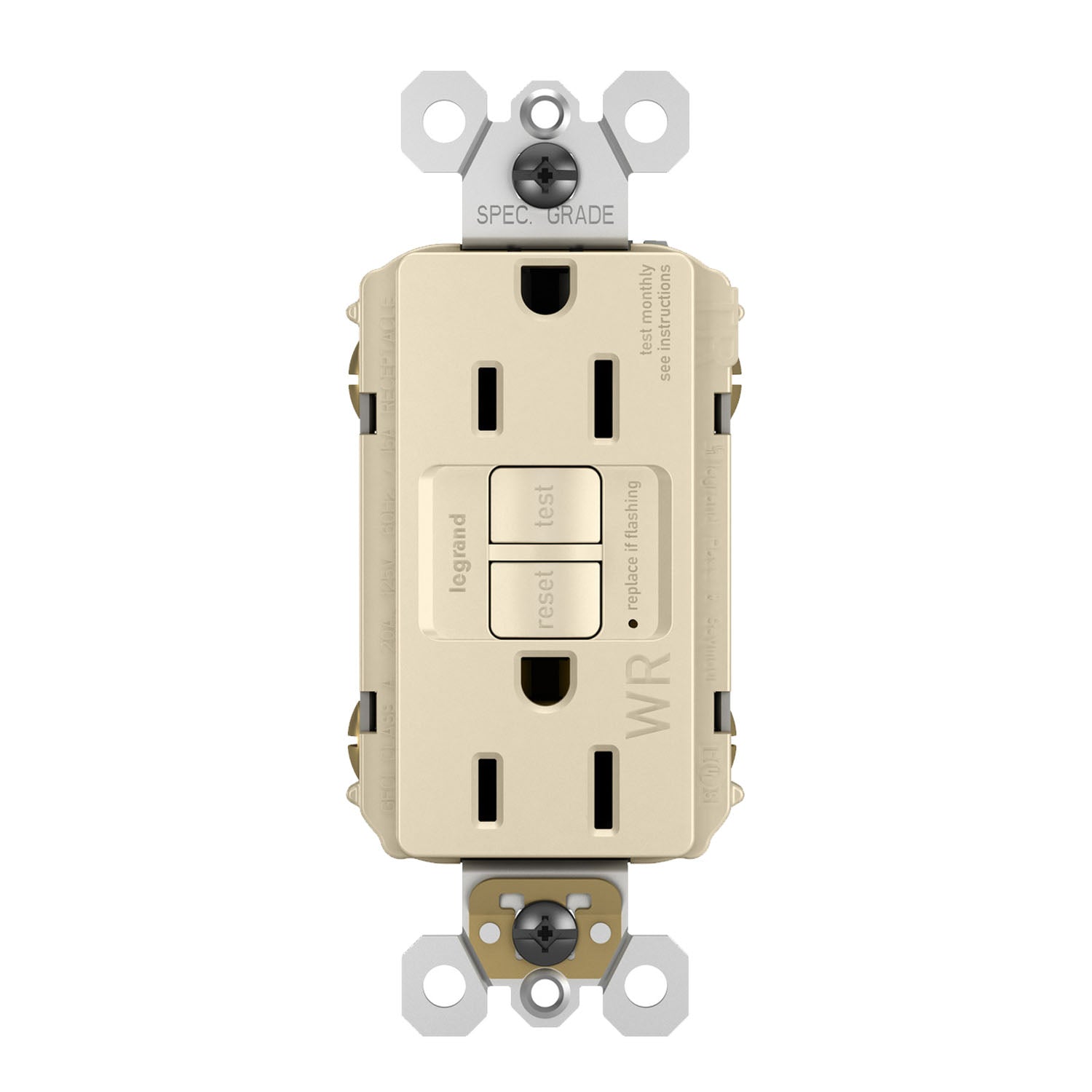 radiant Tamper-Resistant Weather-Resistant 15A Self-Test GFCI Receptacle - Bees Lighting