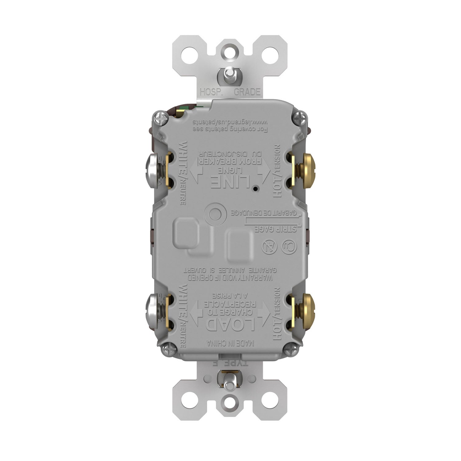 radiant Tamper-Resistant 15A Duplex Self-Test GFCI Receptacle, Brown