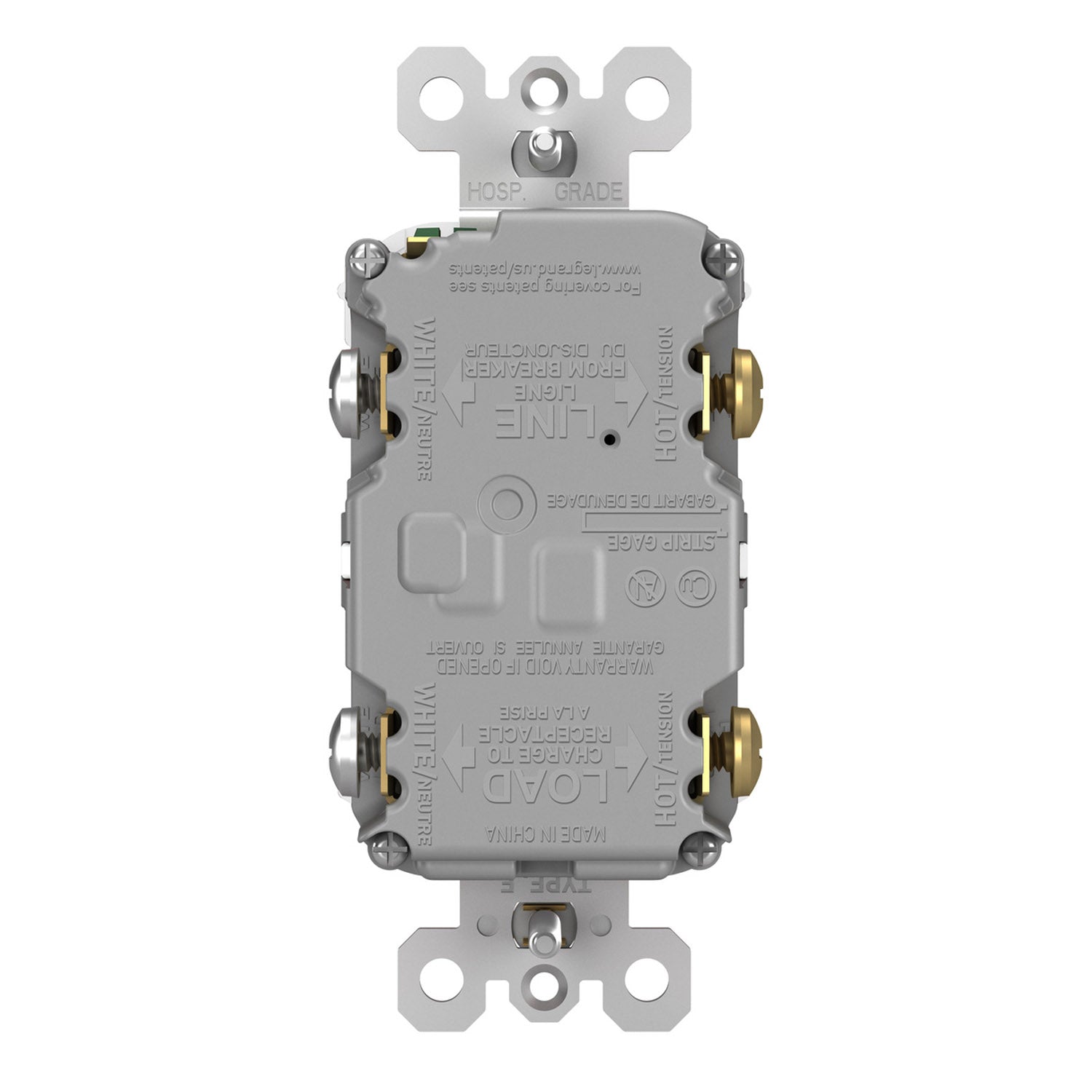 radiant 15A GFCI Self-Test Decorator Duplex Receptacle, White