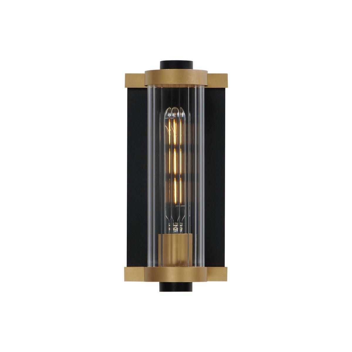 Opulent 11 in. Outdoor Wall Sconce Black and antique brass Finish - Bees Lighting