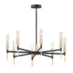 Flambeau 33 in. 8 Lights LED Chandelier Black Finish - Bees Lighting